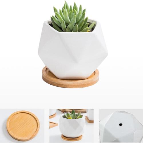 Simple Rectangular Shaped Small Porcelain Pot Vase Succulents Succulent Ceramic Tray Flower Pot Container