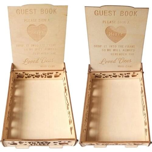Wedding Signature Hearts Drop Box Romantic Rustic Sweet Guestbook Decor Wooden Box Wedding Supplies Business Card Box