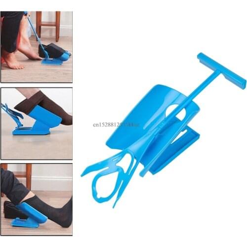 Pregnant Elder Sock Wearing Shoe Horn Device Slider Easy on /off Sock Aid Kit Shoe Horn Device No Bending Stretching Straining