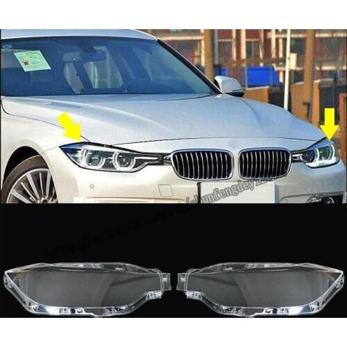 For BMW New 3 Series F30 F35 2016-2018 2pcs/set Headlight Headlamp Lens Cover Right&Left