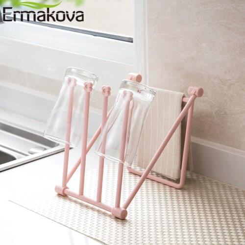 ERMAKOVA Folding Dishcloth Stand Rack 4 Layers Towel Storage Hanging Rack Organizer Bottle Dry Rack Cup Drain Stand