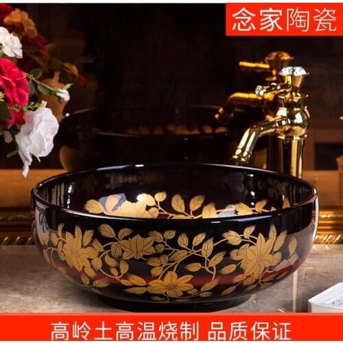 Art ceramic washbasin table basin one ceramic table basin hand-made round ceramic basin