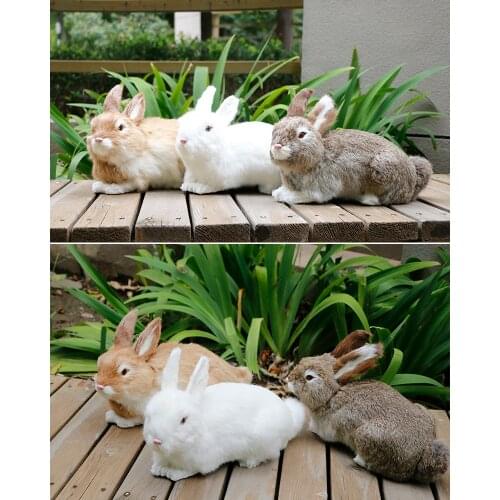 Simulation Rabbit Creative Home Plush Toy Animal Doll Rabbit Decoration Desktop Decoration Resin Children Gift