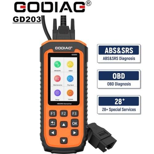 GODIAG GD203 ABS/SRS OBD2 Scan Tool with 28 Service Reset Functions Free Update Online for Lifetime