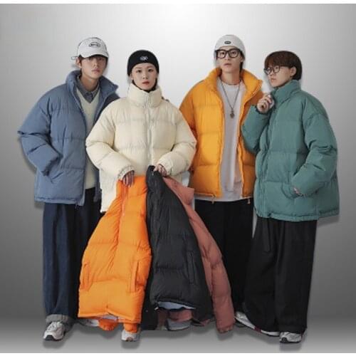 Quality Brand Men Parka Jacket Loose Thick Warm Solid Color Stand Collar Coats Fashion Casual Jackets Male 2021 New-Arrived Tops