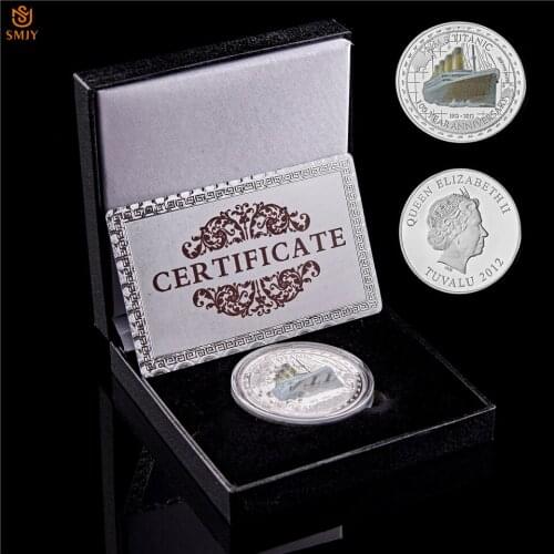1912 R.M.S Titanic World Mystery 100th Anniversary Elizabeth II Silver Plated Souvenir Coin W/Lucky Box Display