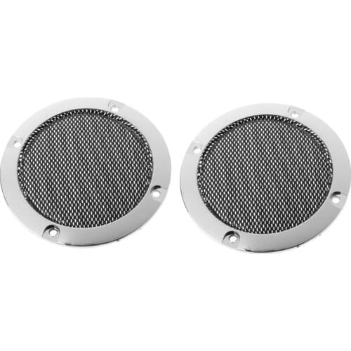 QILEJVS 2 Pcs 3" inch Black Audio Speaker Cover Decorative Circle Metal Mesh Grille