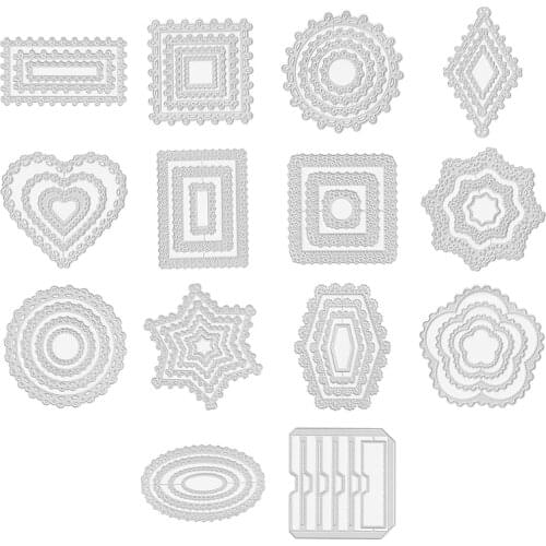 Metal Cutting Dies Stencil Creative Lace Frame Shaped Embossing Tool Decorative Die Cuts for Card Making Scrapbooking DIY Etched