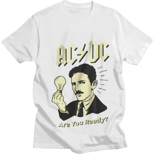 Mens Nikola Tesla Rocks T-Shirt Inventor Physics Science Energy Edison Tshirt Short Sleeve T Shirt Cotton Tee Tops Clothing