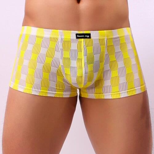 JAYCOSIN Mens underwear Sexy Comfortable Breathable Man Underpant male Striped print Comfortable Nightwear Sleepwear daily