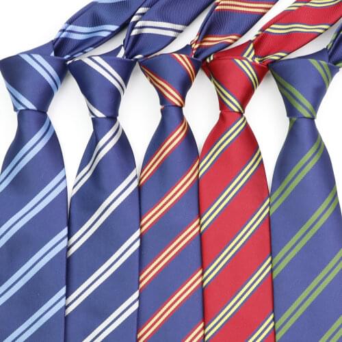 Mens Stripe Ties Fashion Necktie Classic Red Royal Blue Wedding Party Shirt Dress Tie Jacquard Woven Neckties Gift For Men