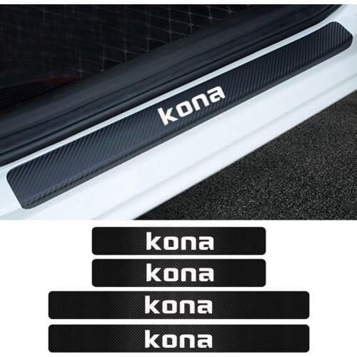 4Pcs Car Door Sill Plate Stickers For for hyundai kona Solaris CRETA Auto Threshold Protector Decals Car Tuning Accessories