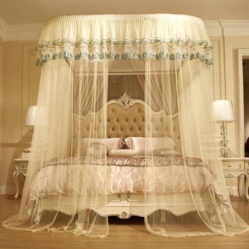 Rail Mosquito Net Household 1.8 M1.5 M 2M Bed Floor U-Shaped Track Stainless Steel Bracket Telescopic Court Princess Style