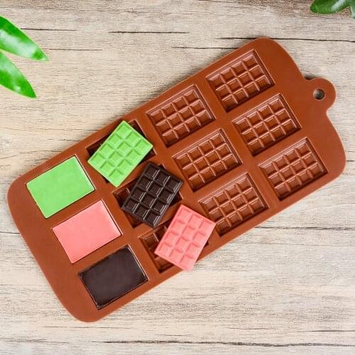 New Silicone Chocolate Mold 12 Waffle Baking Tools Non-Stick Cake Mould Jelly Candy 3D DIY Handmade Molds Kitchen Accessories