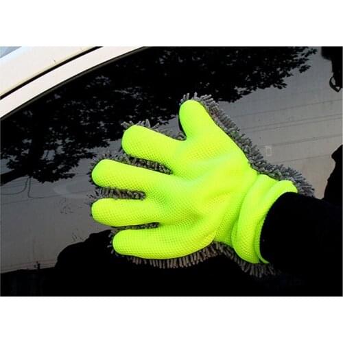 NEW-Car Wash Gloves Cleaning Rag Microfiber Single-Sided Chenille Cleaning Gloves Mesh Cloth Lining Car Wash Tools