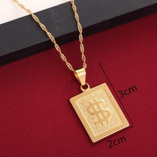 Coin Necklace Hip Hop Rap Singer Gold Color Long US Dollar Pendant Necklace Chain Accessories Women Jewelry Money