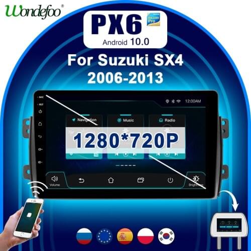 PX6 2 din Android 10 car radio for Suzuki SX4 SX 4 2006-2013 auto audio bluetooth Navigation GPS car stereo screen multimedia