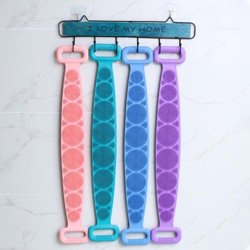 Silicone Bath Brushes Towels Rubbing Back Mud Peeling Body Massage Shower Extended Scrubber Skin Clean Shower Brushes LX2206