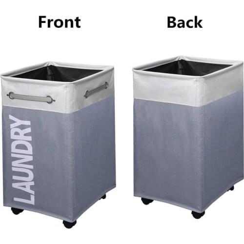 Folding Collapsible Laundry Basket Large with Handles-Splicing Laundry Hamper on Wheels-Tall Foldable Cloth Organizer Storage