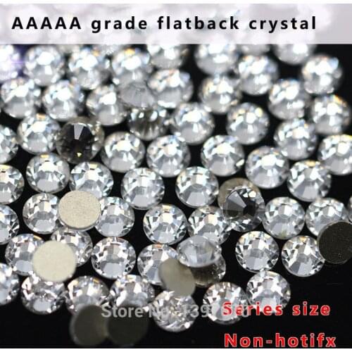 AAAAA grade Super Sparking ss3-ss40Crystal Clear Non-hotfix Flatback rhinestone 3D Nail Art Rhinestones Decoration all size