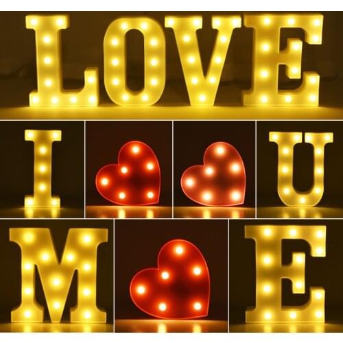 Luminous LED Letter Number Night Light String Creative happy birthday Battery Lamp Romantic Wedding Party Decoration Christmas