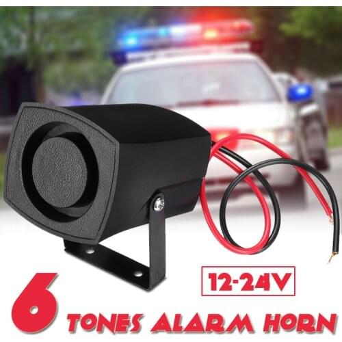 6 Tones Universal Car Reversing Anti-theft Warning Device Police Fire 110-120db Alarm Horn Ring Alarm Speaker For Audi BMW VW