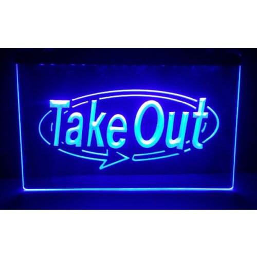Take out logo 2 size new beer bar pub club 3d signs led neon light sign vintage home decor crafts