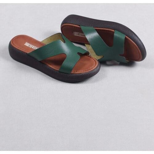 Womens Slippers Green Modern Casual Low Heel Comfortable Summer Slippers 2021 Summer Season