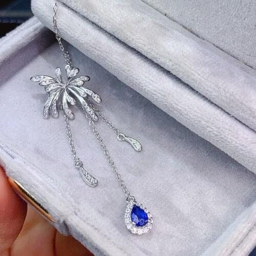 Sterling silver necklace SAPPHIRE sterling silver 925 charms for jewelry making designer charms Casual/Sporty Flowers