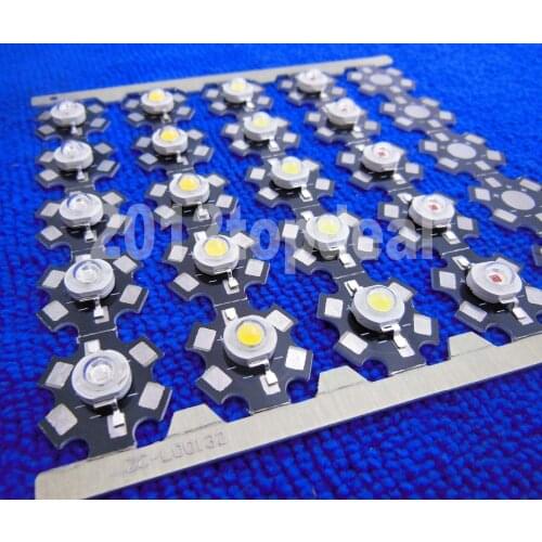 10PCS 1W 3W 5W High Power red/green/Blue/Royal blue/White/Warm White/Cold White/Natural White LED with 20mm star pcb