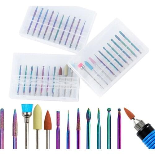 10Pcs Tungsten Milling Cutters For Pedicure Manicure Files Cuticle Burr Carbide Nail Drill Bits Kits Equipment Tools Accessories