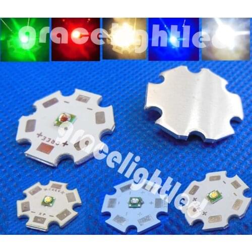 10pcs X Cree XPE XP-E R3 3W LED Neutral White Cool White Red Green Blue Royal Blue LED with 20MM heatsink