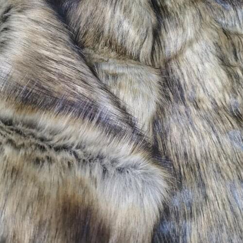 170cm Wide Good 4-5cm Fur Lion Faux Fur Fabric Brown Soft Plush Faux Wolf Fur Fabric Sewing Material Diy Coat Collar Clothing