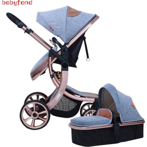 2020Fast ship ! 2 in 1 Strong suspension fashion desgin baby stroller baby car baby stroller shock four trolley X design pram
