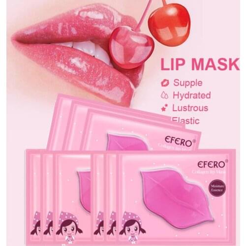 5P Pink Lip Mask Crystal Collagen Gel Hydrating Pads Lip Enhancer Plumper Moisturizing Exfoliating Lip Anti Wrinkle Essentials