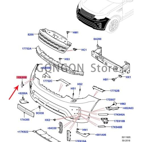 CAR is suitable for discovering 5 spray caps 2017-2021lan dro ve rdi sco ver y4 front bumper spray cover headlight spray cover c