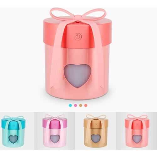 Car air freshener 3 in 1 Gift box Humidifier Ultrasonic Diffuser USB Fan LED Light Mini Humidifiers Air Purifier Mist Maker