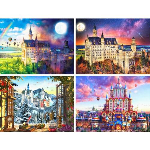 AZQSD 5d Diamond Painting Castle Diamond Embroidery Scenery Handmade Picture Of Rhinestones Home Decor Needlework Cross Stitch