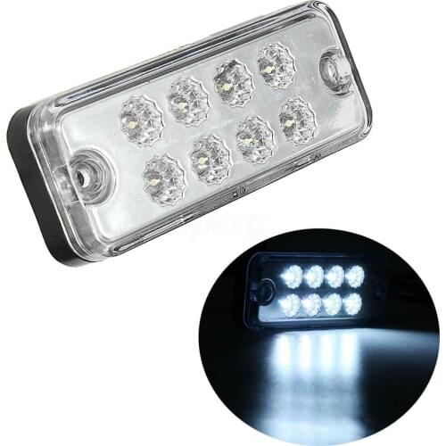 4Pcs 12V Side Marker Light Truck Signal Lamp White Warning Indicator Trailer Exterior Accessories For Bus Offroad Lorry SUV