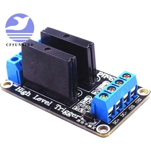 CFsunbird 5V 2 Channel SSR low Level Solid State Relay Module 240V 2A