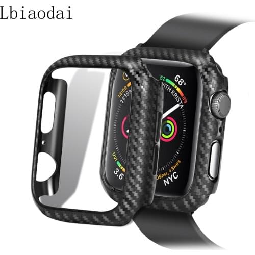 Cover For Apple watch case 44mm 40mm iWatch 42mm 38mm Carbon fiber Protector Bumper Apple watch series 3 4 5 6 SE Accessories
