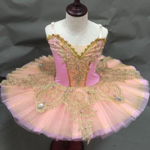 Children Ballet Dress Sequined Professional Ballet Tutu Kids Pancake Swan Lake Costume Ballerina Ballroom Dance Dress Girl