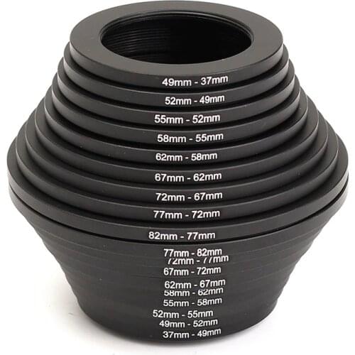 GloryStar 100% GUARANTEE 18pcs Camera Lens Filter Step Up & Down Ring Adapter For Canon Nikon sony all camera DSLR Step Up Down