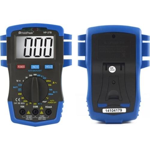 HoldPeak HP-37B multimeter digital capacitance Temperature Meter Voltmeter Ammeter AC/DC NCV Testing Battery Tester Portable