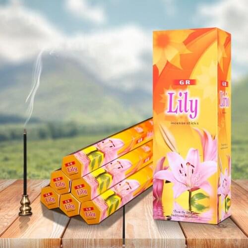 India Incense Aroma Incense Stick Lily Big Box Air Freshener Aromatherapy Natural Spices for Household Indoor Teahouse