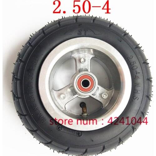 2.50-4 tire wheel 4 inch hub rims+tyre+inner tube fits Baby carriage,Elderly Mobility scooter, electric 3wheel standing car