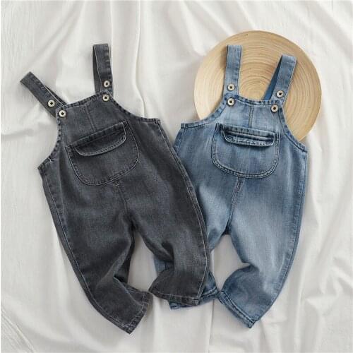 Baby Kids Overalls Spring Autumn Casual Korean Denim Jumpsuit for Girls Boys Pants Toddler Baby Jeans 2020 Child Jumpsuits New