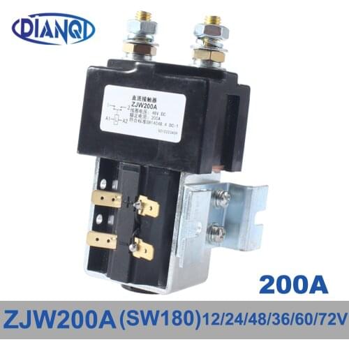 SW180 NO (normally open ) 12V 24V 36V 48V 60V 72V 200A DC Contactor ZJW200A for forklift handling drawing grab wehicle car winch