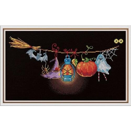 Top Manufacturer Embroidery Halloween Magic Lamp China Cross Stitch Kit with 100% Cotton Flosses & Free Shipping for Home Decor
