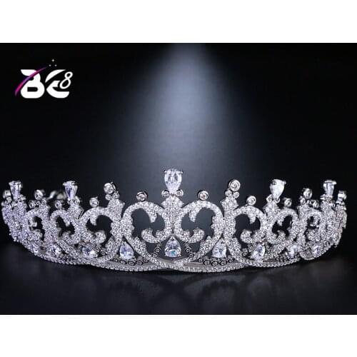 Be 8 2018 New Luxurious Love Heart Shape Women Princess Crown Headband Hair Band Jewelry Bride Hair Accessories H046